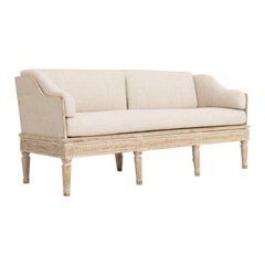 Antique 18th c. Swedish Gustavian Period Painted Sofa Bench Tragsofa / 'Trägsoffa'