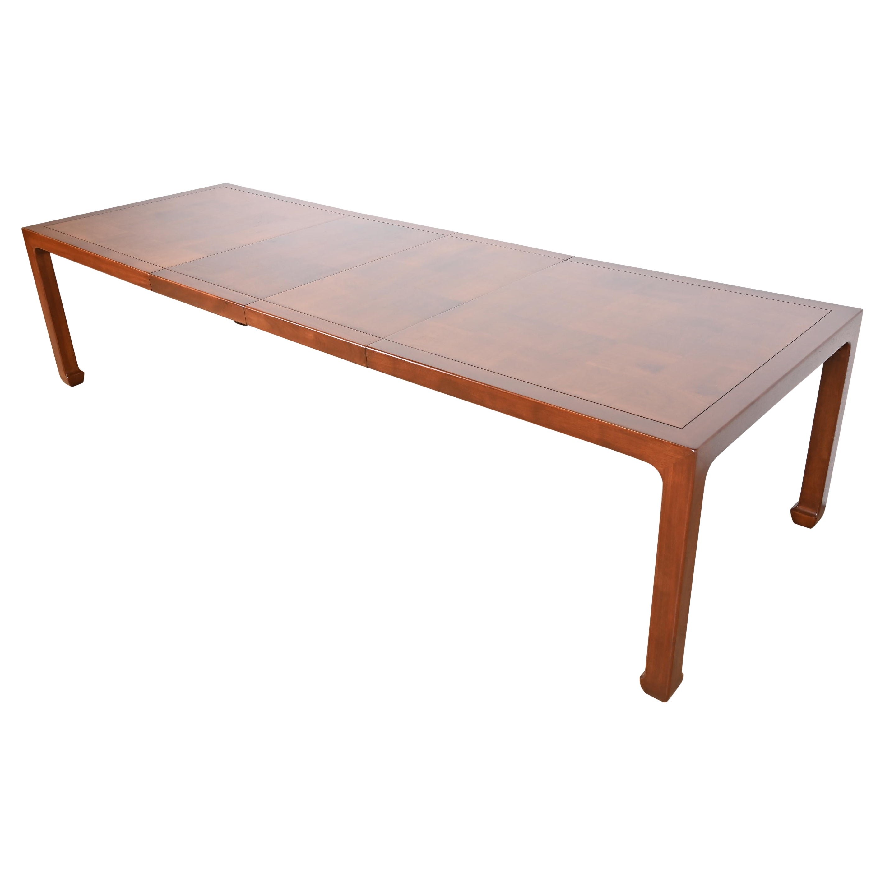 Henredon Mid-Century Hollywood Regency Chinoiserie Mahogany Dining Table For Sale