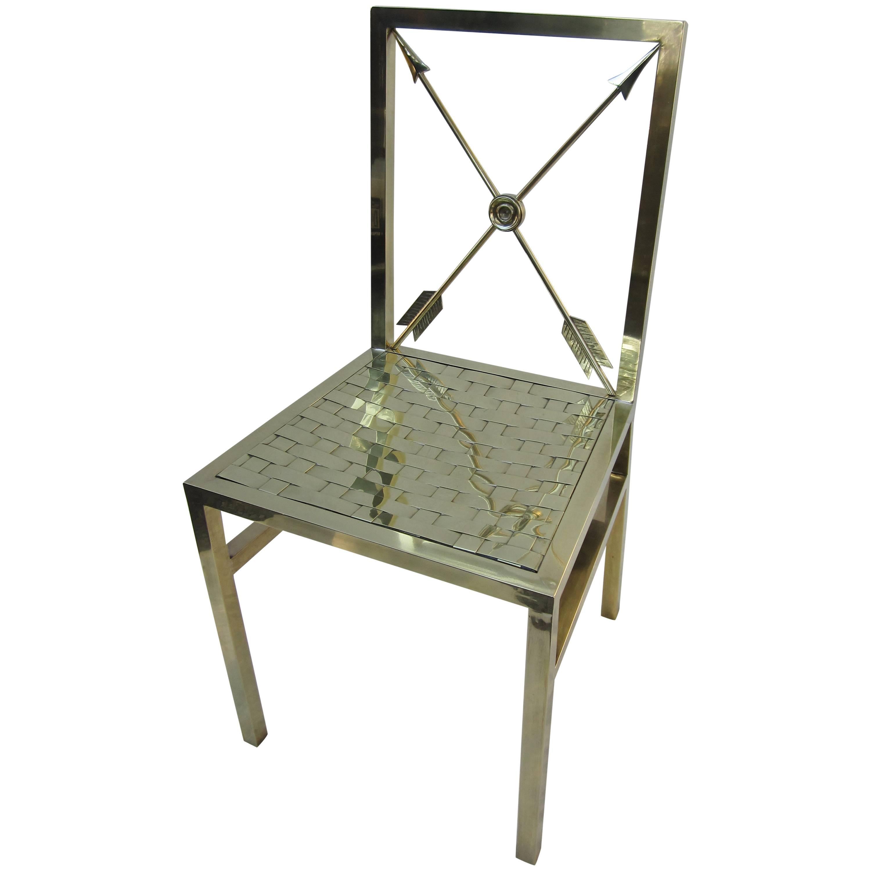 Brass Campaign Style Chair