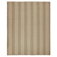 Rug & Kilim's Contemporary Kilim with Beige and Taupe Stripes and Brown Accents (Kilim contemporain avec des rayures beiges et taupes et des accents bruns)