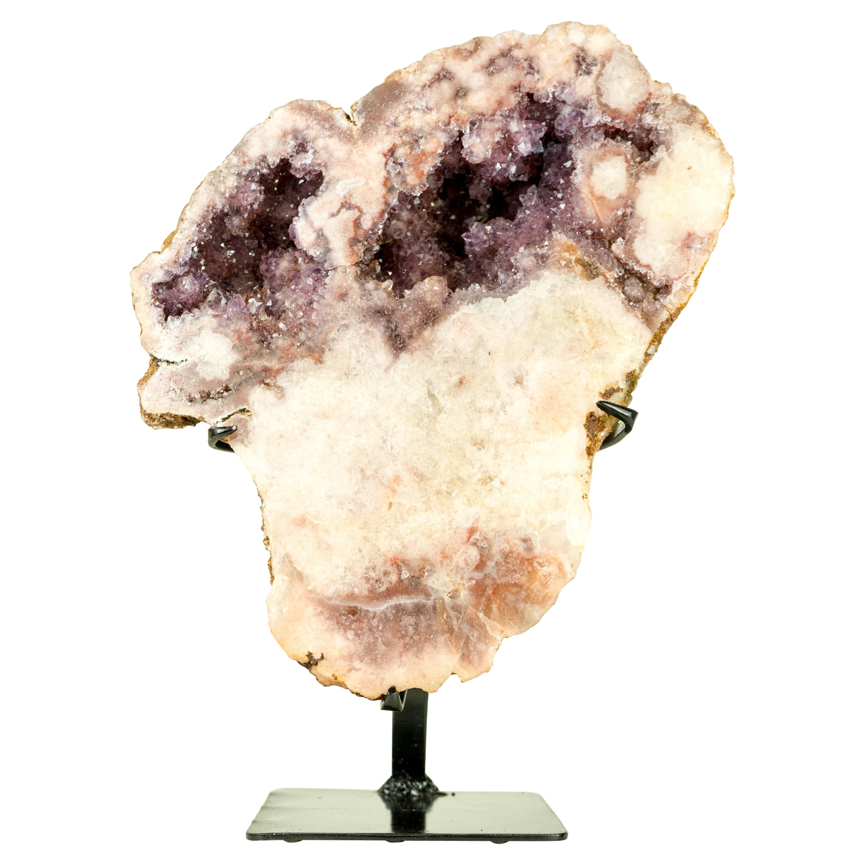 High-Grade Pink Amethyst Geode with Sparkly Lavender Rose Amethyst Druzy  For Sale