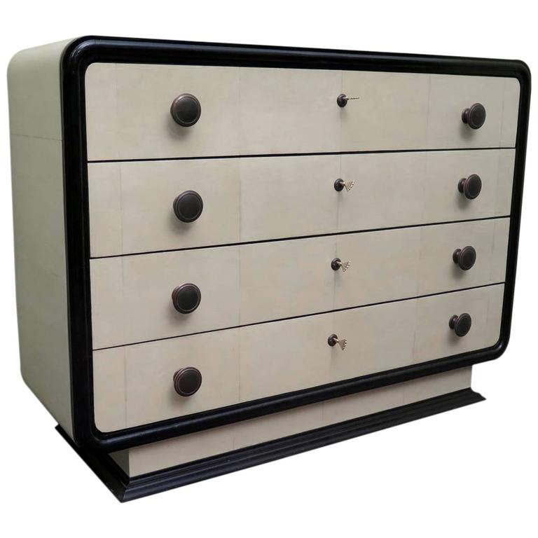 Beautiful Dresser Art Deco All in Parchment For Sale at 1stdibs