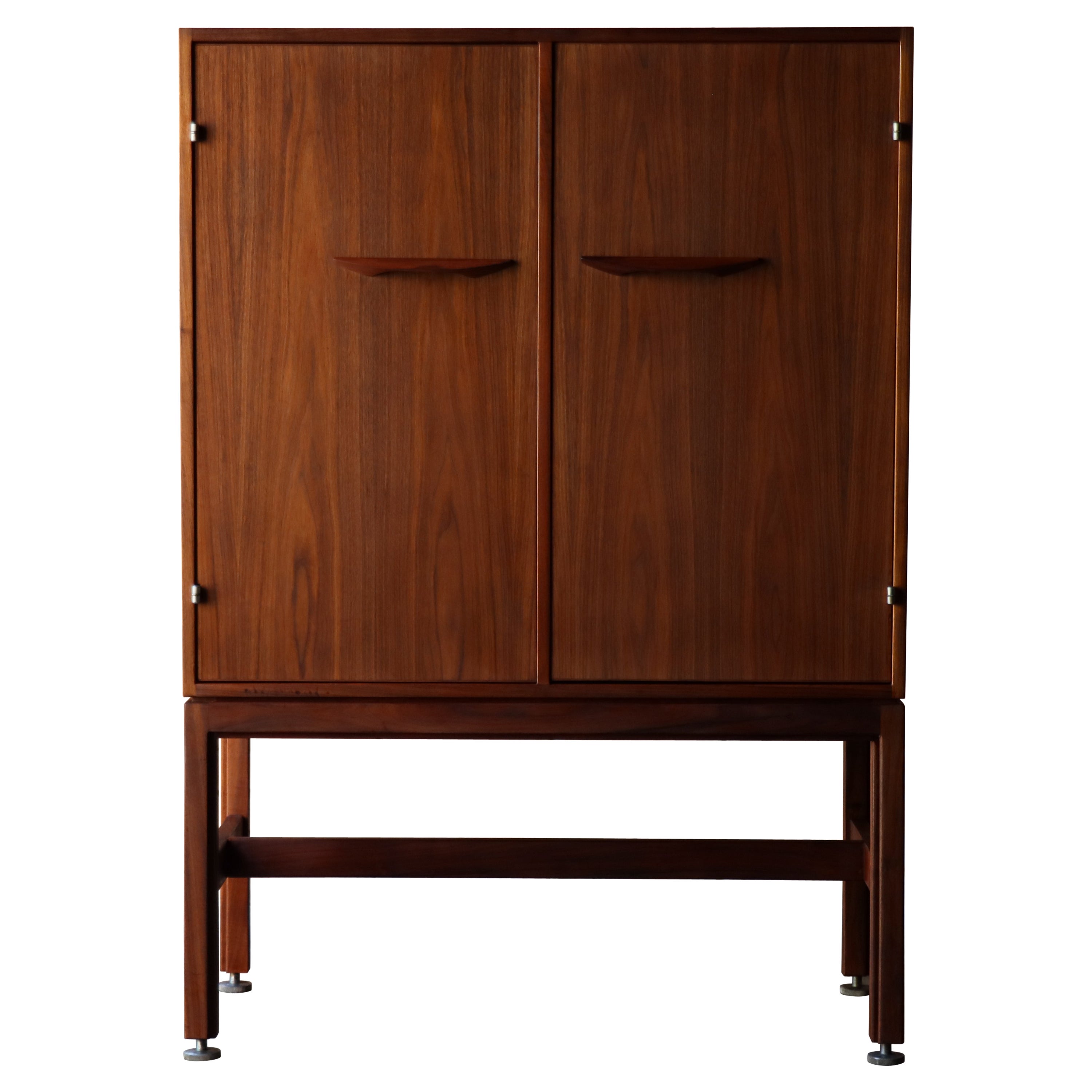 Tall Walnut Cabinet by Jens Risom, 1960s - Mid Century For Sale