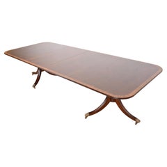 Table de salle à manger anglaise géorgienne en acajou à double piédestal