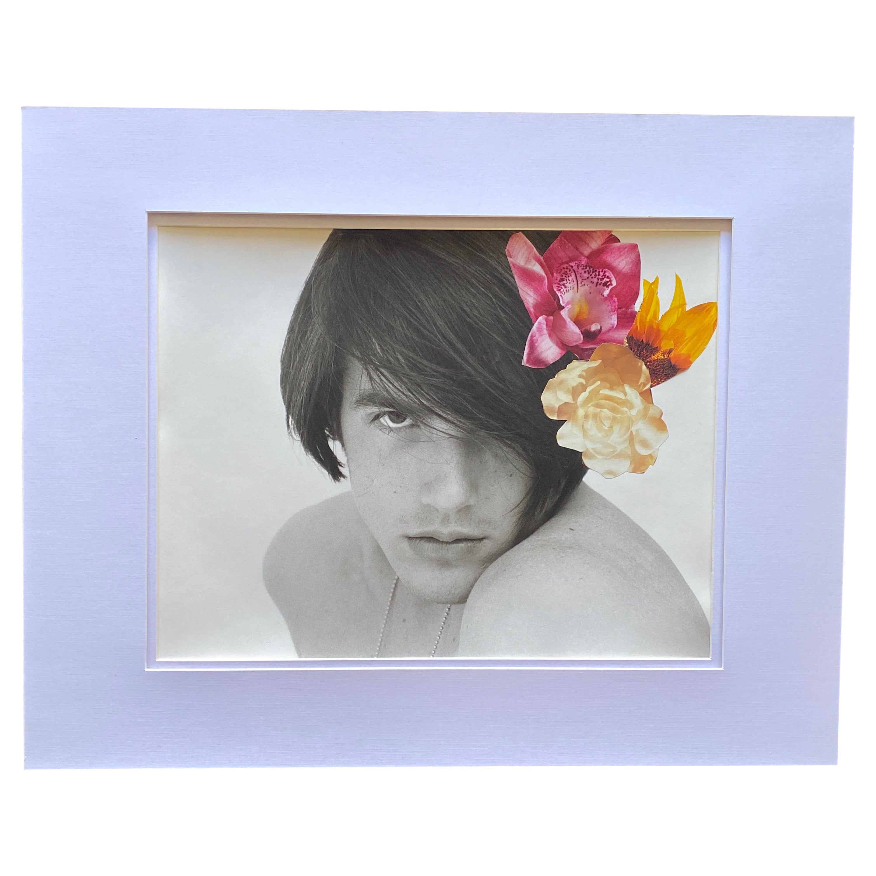 George Machado Orig B&WPhotograph Male Portrait “One of a Kind Collage” Series For Sale