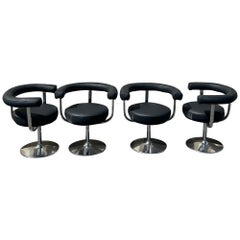 Set of Four Chrome & Leather "Polar" Chairs by Esko Pajamies for Lepo Finn