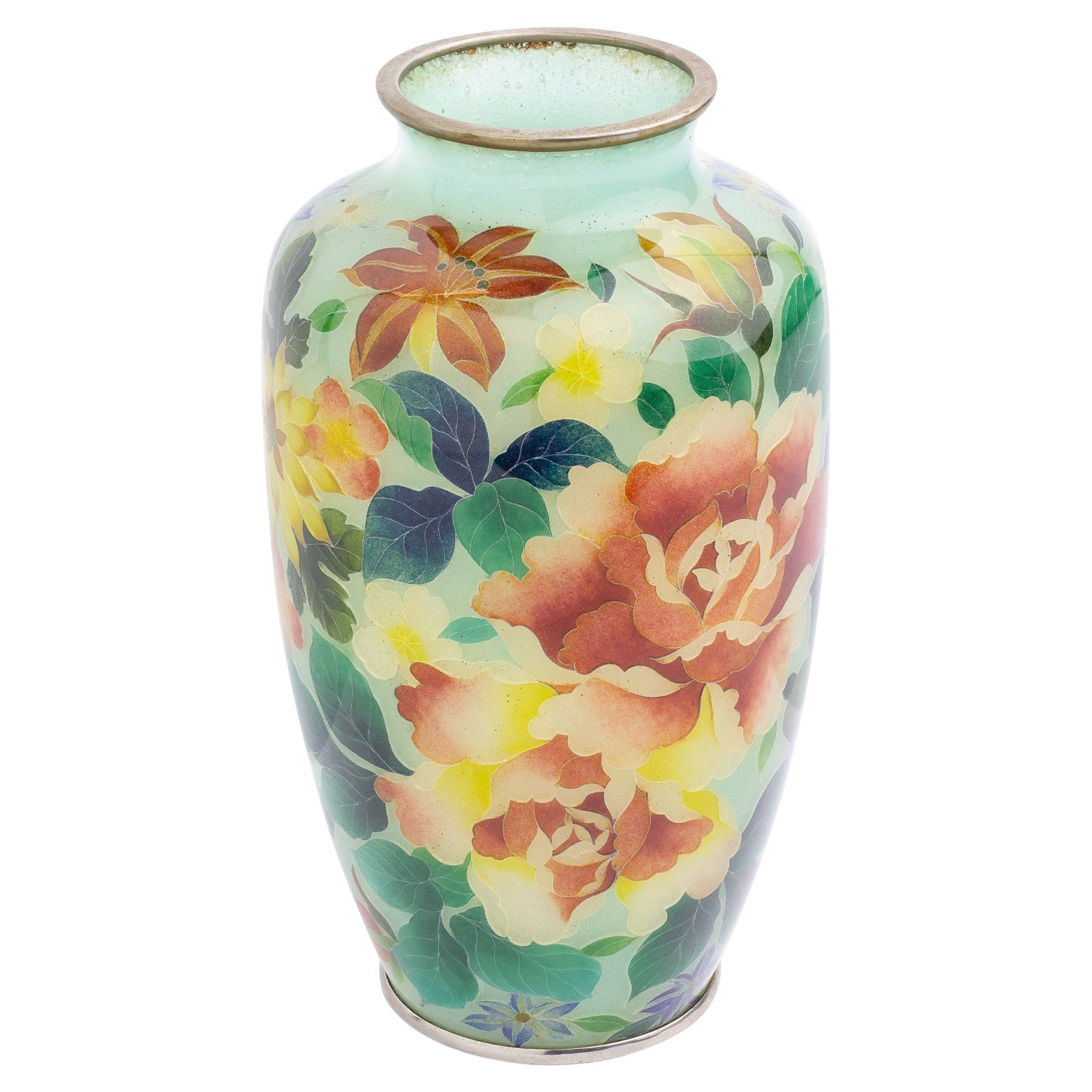 Japanese Plique-a-Jour Cloisonne Vase