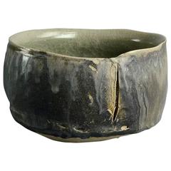 Unique Stoneware Bowl with Gray Glaze by Claude Champy