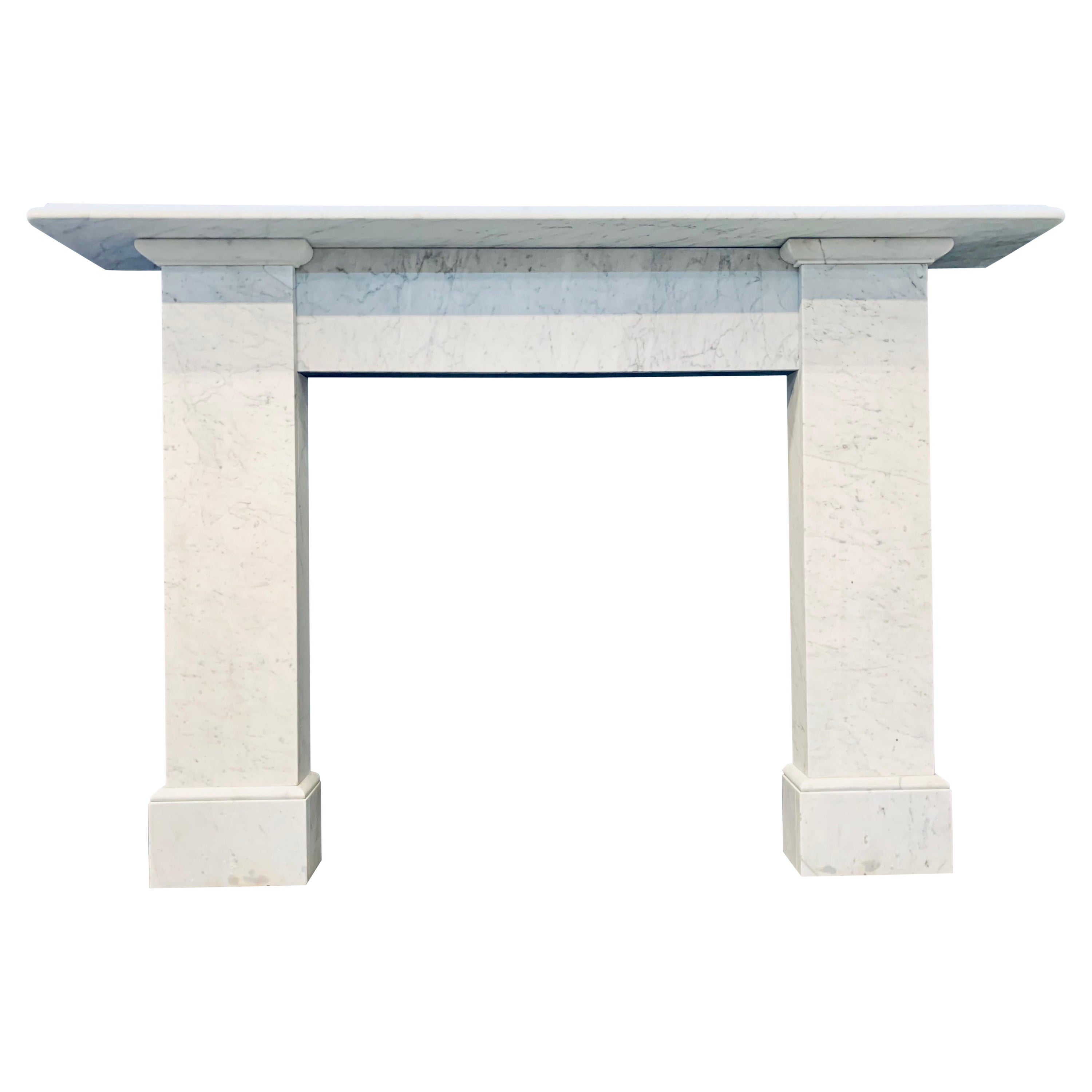 Scottish 19th Century Victorian Carrara Marble Fireplace Surround. For Sale