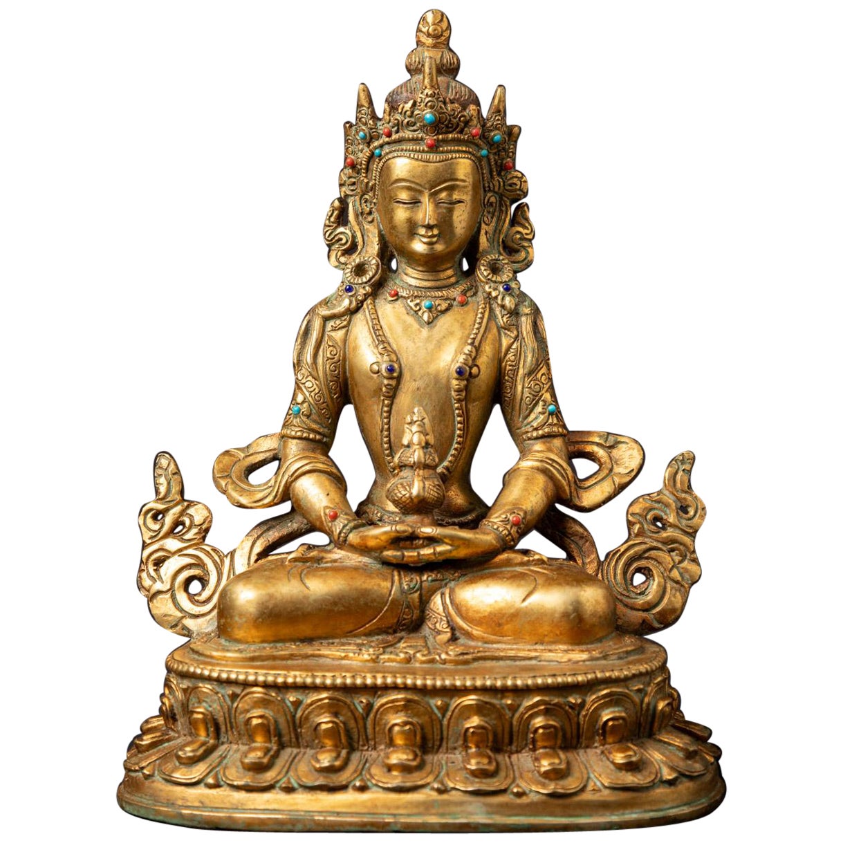 Middle 20th century Old bronze Nepali Aparmita Buddha from Nepal