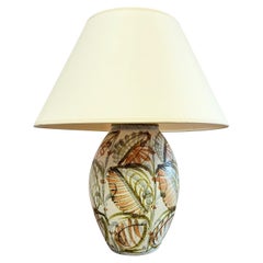 Ovale Vase aus britischer Kunstkeramik, jetzt Lampe