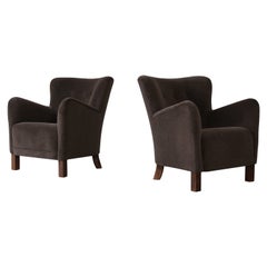 Pair of Armchairs, Upholstered in Pure Alpaca