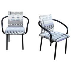 "Mandarin" Armchairs by Knoll in Memphis Fabric 12