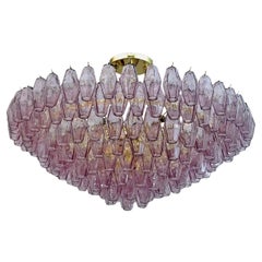 Carlo Scarpa Style Mid-Century Modern Murano Glass Poliedri Chandelier by Venini