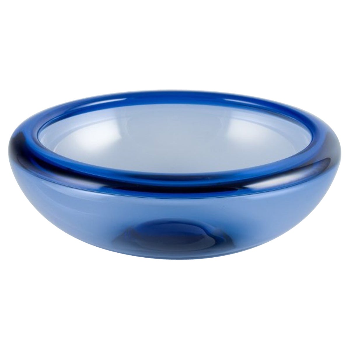 Holmegaard, Denmark. "Provence" bowl in blue art glass. 1970s.