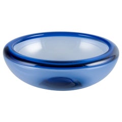 Holmegaard, Denmark. "Provence" bowl in blue art glass. 1970s.