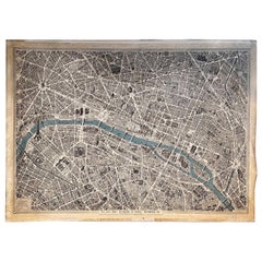 Retro Map of Paris "Plan De Paris A Vol. D'Oiseau" by Blondel la Rougery, 1959