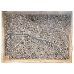 Mappa d'epoca di Parigi "Plan De Paris A Vol. D'Oiseau" di Blondel la Rougery, 1959