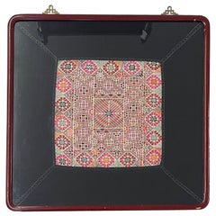 Retro Framed Cross Stitch Embroidered Textile.