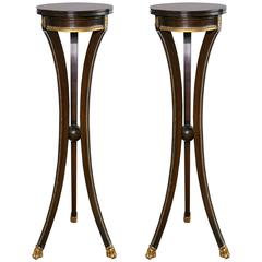 Vintage Elegant Pair of Mahogany Fern Stands or Pedestals