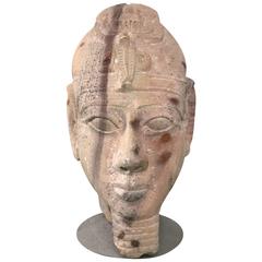 Vintage Sandstone Bust of a Pharoah