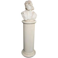 Carved White Marble Bust of a Young Lady 5