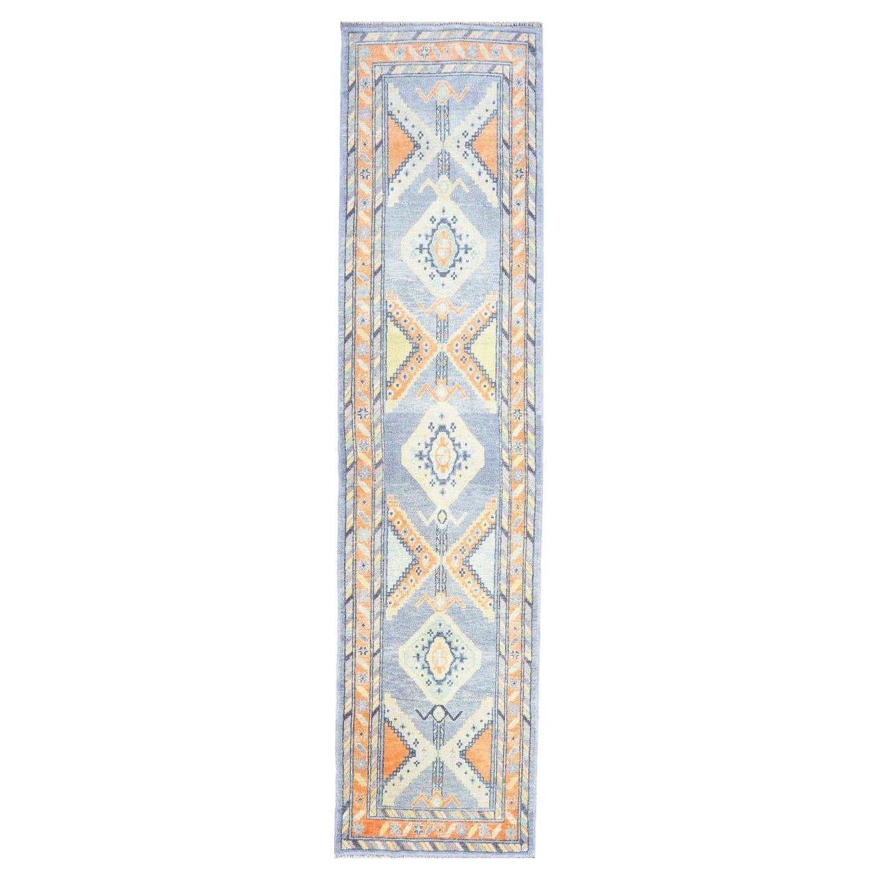 Turkish Oushak Runner Rug For Sale