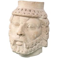 Dramatically Carved White Marble Head 4