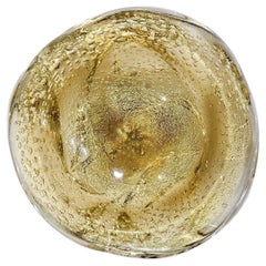 Vintage Murano Glass SEGUSO Gold Polveri & Bullicante Sculptural/A Bugne Bowl / Dish