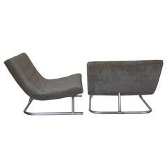 Pair of Low Lounge Chairs, 1960's 1