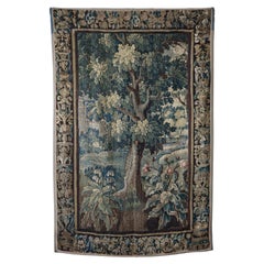 8ft 18th Century Hand Woven Aubusson Verdure Tapestry