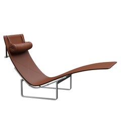 Chaise longue 'PK24' de Poul Kjærholm pour Fritz Hansen en cuir Aura 