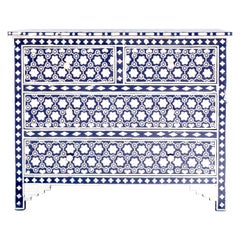Honeycomb Anglo Indian Blue Four Drawer Dressers