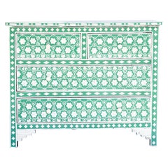 Honeycomb Anglo Indian Green Four Drawer Dressers