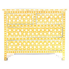 Honeycomb Anglo Indian Yellow Four Drawer Dressers