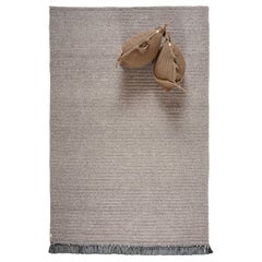 Handmade Crochet XL Thick Rug in Grey and Cacao made of Cotton & Polyester