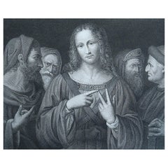 Original Retro Print After Leonardo Da Vinci, circa 1850
