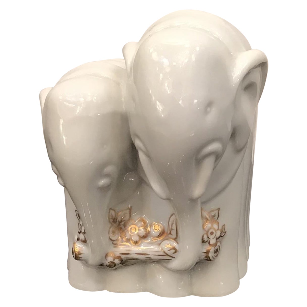 Gio Ponti Éléphant Porcelaine Or 1927 Italie 