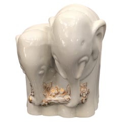 Antique Gio’ Ponti “ Elephant “ Porcelain Gold 1927 italy 