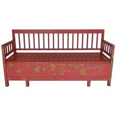 19th Century Painted Swedish Bench/Daybed