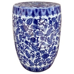 Chinoiserie Blue and White Porcelain Garden Stool