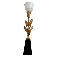 Stiffel Mid-Century Brass Sedum Leaf Floriform Table Lamp 1950s