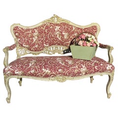 louis xv sofa dating from the 19th century polychrome