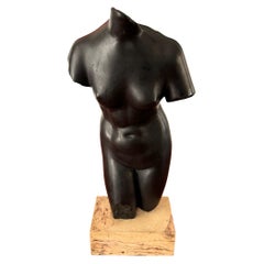 Mid Century Modern Style Black Aphrodite Sculpture Alva Studios MMA