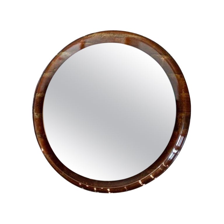 Vintage Merlo Guzinni round acrylic mirror For Sale