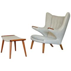 Hans J. Wegner AP19 Papa Bear Chair and Ottoman