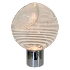 Vintage Vistosi Glass Table Lamp, Corba model, circa 1960, Italy.