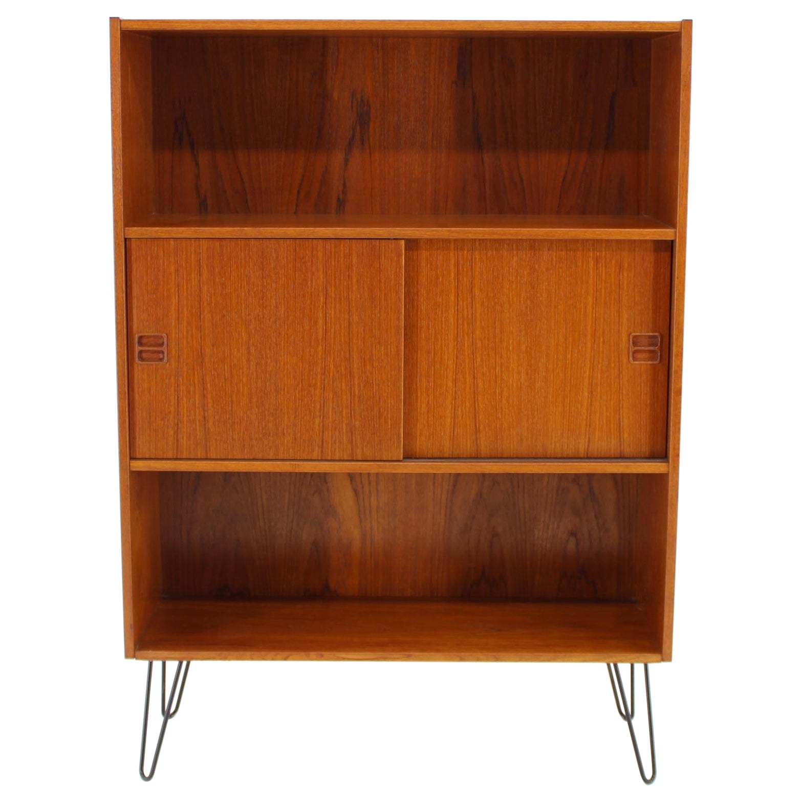 1960s Upcycled Bookcase with Sliding Doors, Denmark For Sale