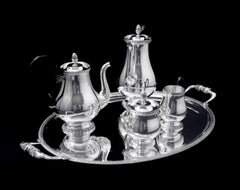 Christofle (Gallia) - 5pc. French Retro Silver Plate Tea Set, Museum Quality. 