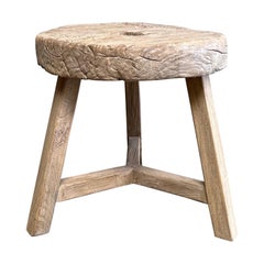 Used Elm Wood Side Table